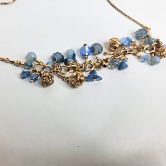 Vintage Blue Bead Gold Tone 23 in Necklace - VTG - Picture 4 of 7